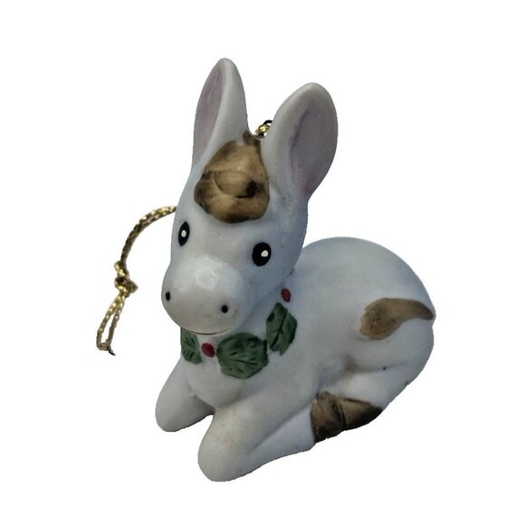 Vtg Homco Baby Donkey Figurine Porcelain Animal Ornament Nativity Holiday Decor - Picture 1 of 10